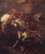 The battle of the Giaurs with the Pascha, after Byrons poem The Giaour Eugene Delacroix
